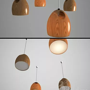 Rustic Oak Lamp 3D model image 1 