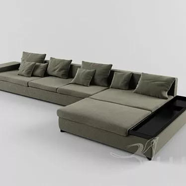 Spacious Comfort: Modern Sectional Sofa 3D model image 1 