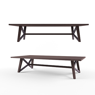 Modern Wooden Coffee Table 3D model image 1 