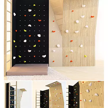 Compact Indoor Climbing Wall: Suitable for All Ages! 3D model image 1 