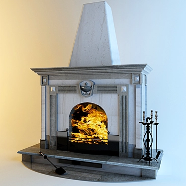 Title: Custom Marble Fireplace 3D model image 1 