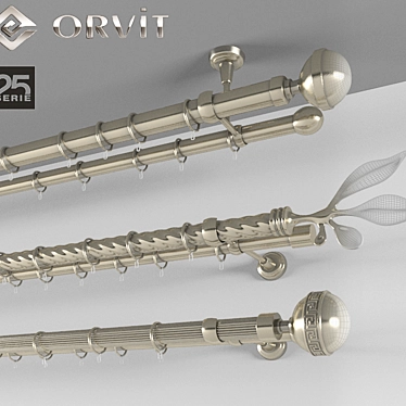 Orvit Metal Curtain Rods 3D model image 1 