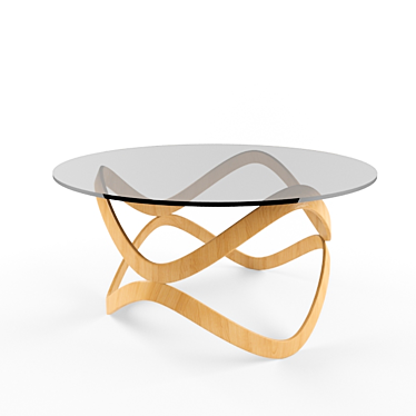 Sleek Wood Coffee Table 3D model image 1 