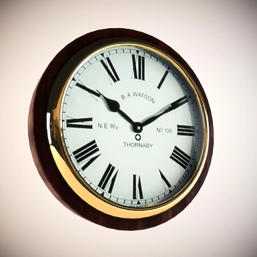 Vintage Railway Station Wall Clock 3D model image 1 