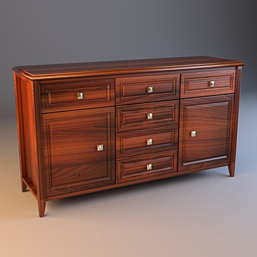 Modern Six-Drawer Dresser 3D model image 1 