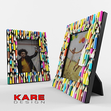 Creative Frame and Pencil Set 3D model image 1 