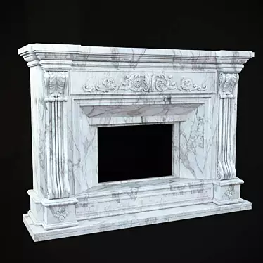 Elegant Marble Hearth 3D model image 1 