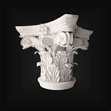 Elegant Corinthian Capital 3D model image 1 