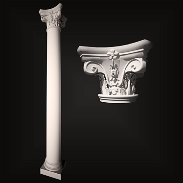 Elegant Marble Column 3D model image 1 