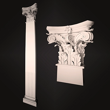 Corinthian Pilaster: Classic Elegance Perfection 3D model image 1 