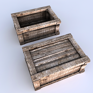 Vintage Wooden Box 3D model image 1 