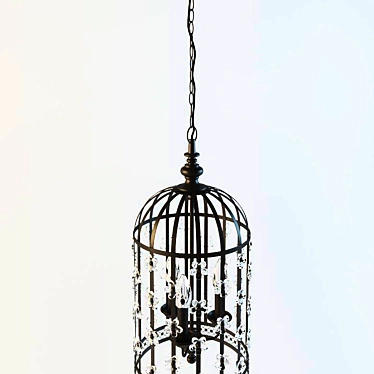 Elegant Floral Cage Lantern 3D model image 1 