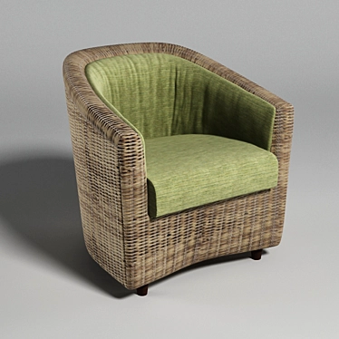 Comfortable Varaschin Rattan Armchair 3D model image 1 