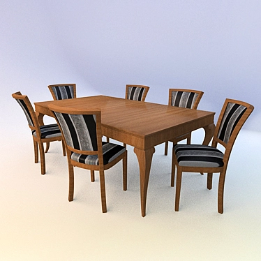 Versatile Combo: Table + Chair 3D model image 1 