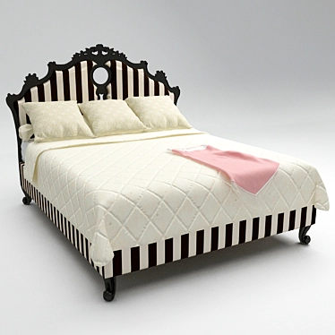 Elegant Sissi Canopy Bed 3D model image 1 