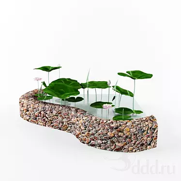 Serene Lotus Pond 3D model image 1 