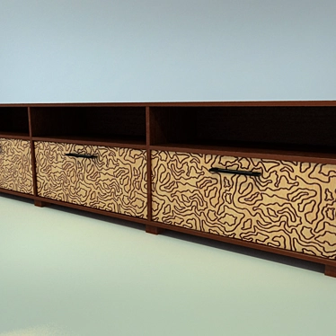 Exquisite Veneered Cabinet: Total Design 3D model image 1 