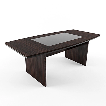 Minimalist Oak Wood Table 3D model image 1 