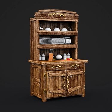 Elegant Buffet Table 3D model image 1 