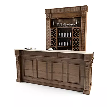 Sleek Bar Counter 3D model image 1 