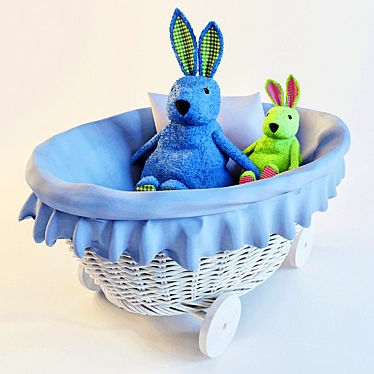 Playful Hares: Adorable Plush Toys 3D model image 1 