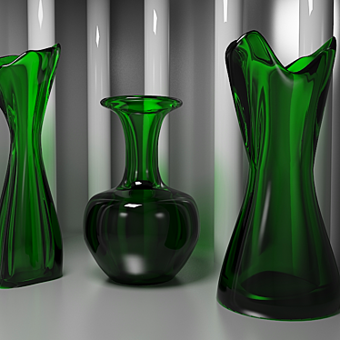 Elegant Glass Vase: Mesmerizing Material Reflection 3D model image 1 