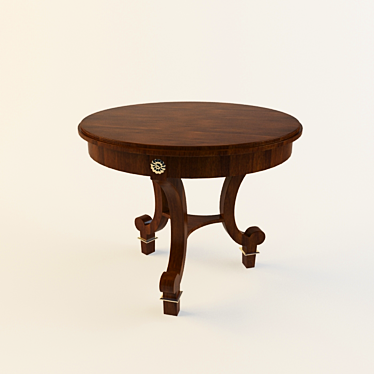 Round Coffee Table with Textured Design 3D model image 1 