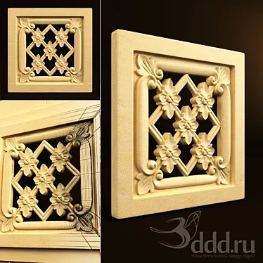 Exquisite Palimanan Carving Ornament 3D model image 1 