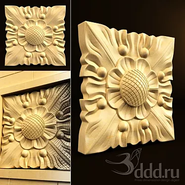 Exquisite Palimanan Carving Ornament 3D model image 1 