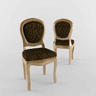 Elegant Baroque-Style Chair 3D model image 1 