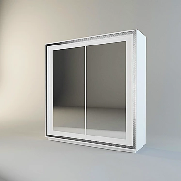 Title: Elegant Shine Wardrobe with Mirror - Beneficio 3D model image 1 