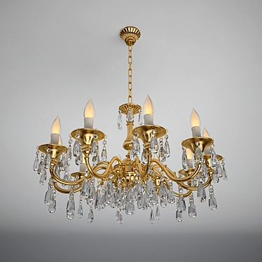 Elegant Alice 10-Light Chandelier 3D model image 1 