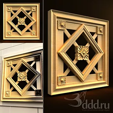 Exquisite Palimanan Carving Ornament 3D model image 1 