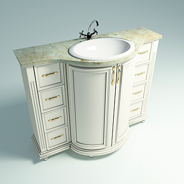 Marble-Top Floor Standing Unit 3D model image 1 