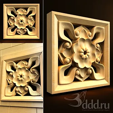 Exquisite Palimanan Carving Ornament 3D model image 1 
