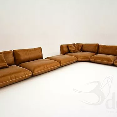 Jalis: Modern Pillow Sofa 3D model image 1 