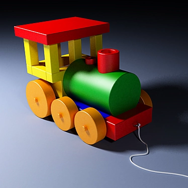 Vintage Toy Locomotive 3D model image 1 