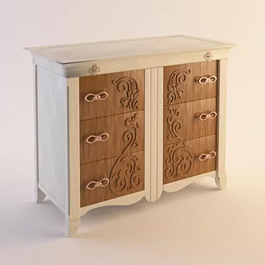 Textured Decor Bedside Cabinet 3D model image 1 