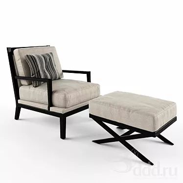 Elegant Slettvoll Auburn Armchair 3D model image 1 