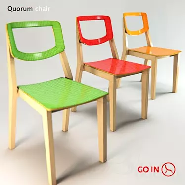 Quorum Wood Chair: Stylish Flexibility 3D model image 1 