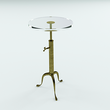  Metal and Glass Round Table 3D model image 1 