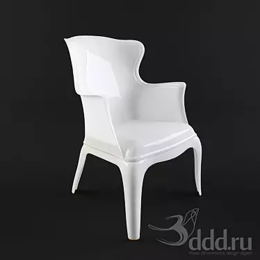 Sleek Plastic Armchair: Stylish & Durable 3D model image 1 