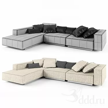 3D HQ Sofa Model 3D model image 1 