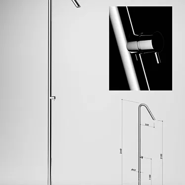 FONTEALTA Twiggy: Stylish Stainless Steel Shower 3D model image 1 