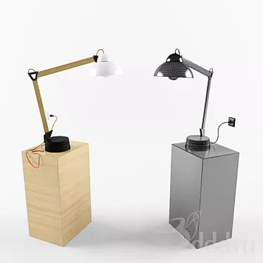 Modern Silver Desk Lamp 3D model image 1 