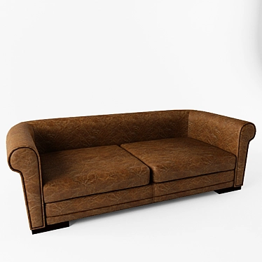 Luxurious Italian Leather Sofa: Bo Concept Ulivi Salotti Kamal 3D model image 1 