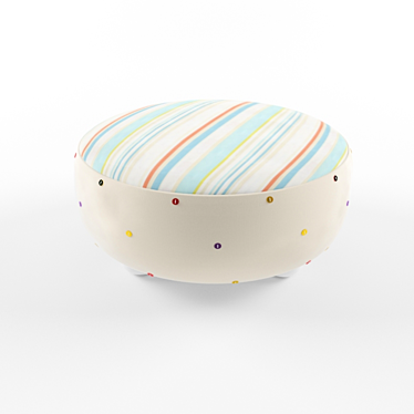 Kids' Ottoman Pouf: Comfy & Fun! 3D model image 1 