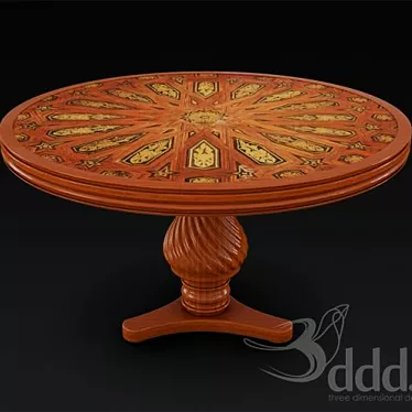 Title: Elegant Arabesque Table 3D model image 1 