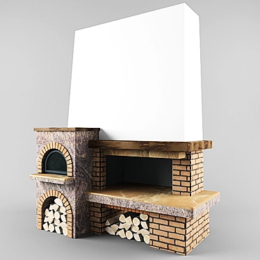 Versatile Fireplace, Barbecue & Oven 3D model image 1 