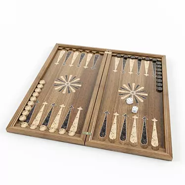 Classic Backgammon Set 3D model image 1 